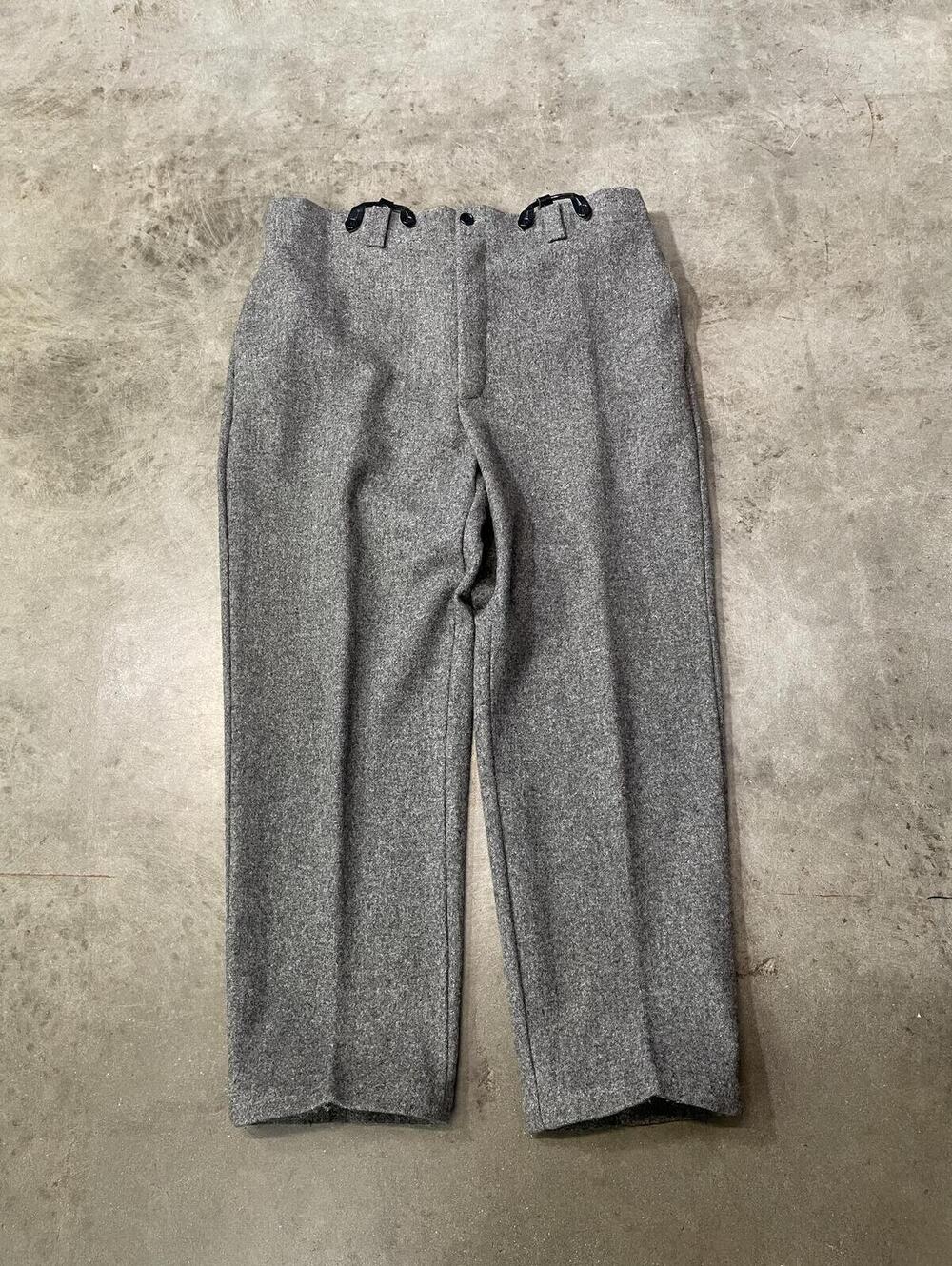Vintage 1990s Grey Woolrich Pants With Suspenders vtg 90s
